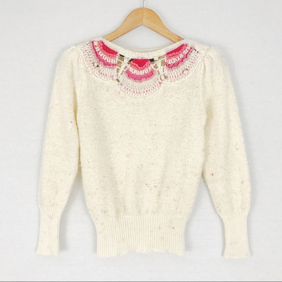 Vintage Decorative Collar Sweater | Size S - Picture 10 of 16
